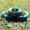 Оформлення ділянки дитячого саду своїми руками   Самостійно разом з дітьми зробили з коліс жабу квакушку