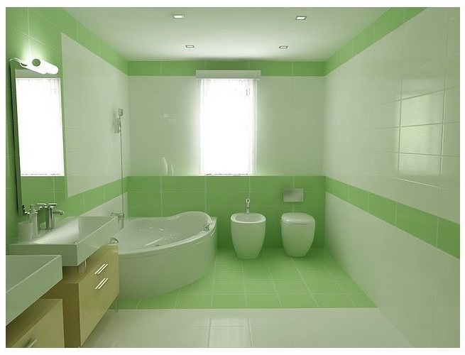 Морська піна з їх світло-блакитними відтінками, прикрашає зелені ванні кімнати, і виробляє заспокійливий ефект